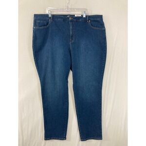 New Style & Co Straight Leg Jeans size 24W Medium Wash High Rise Stretch